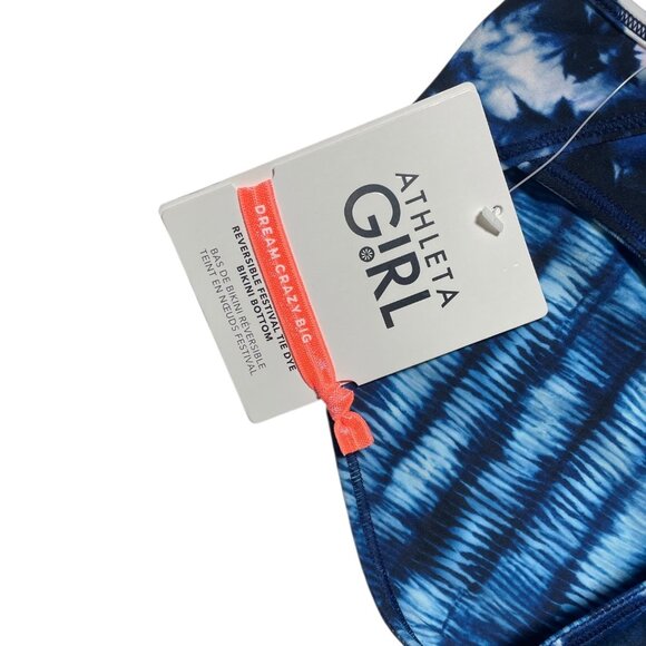 Athleta Girl Tie Dye Bikini Set Reversible Dream Crazy Navy Multicolor - Picture 3 of 4